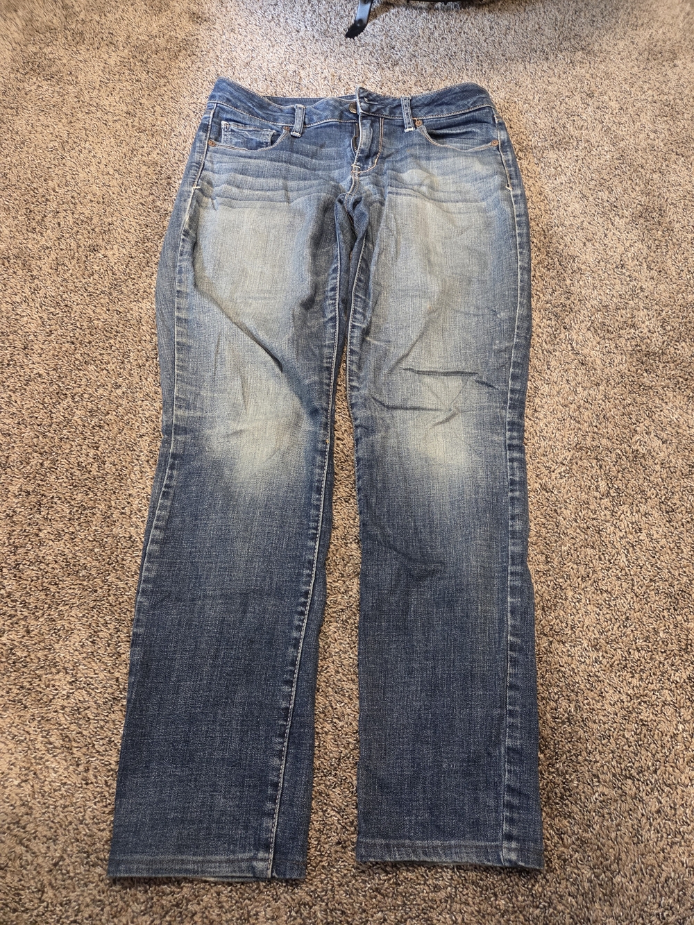 Am Eagle Sz 10 Women's Mid-rise Skinny Blue Denim Jeans